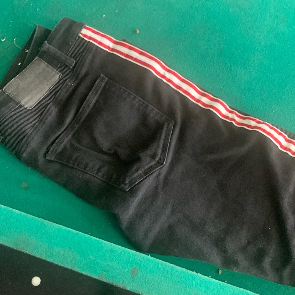 Black And Red Skinny Jeans